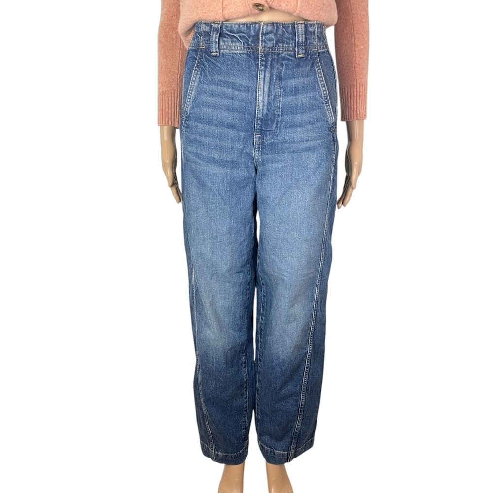 New Madewell Women's Tapered High Rise Denim Pants Trousers Medium Wash Jeans
